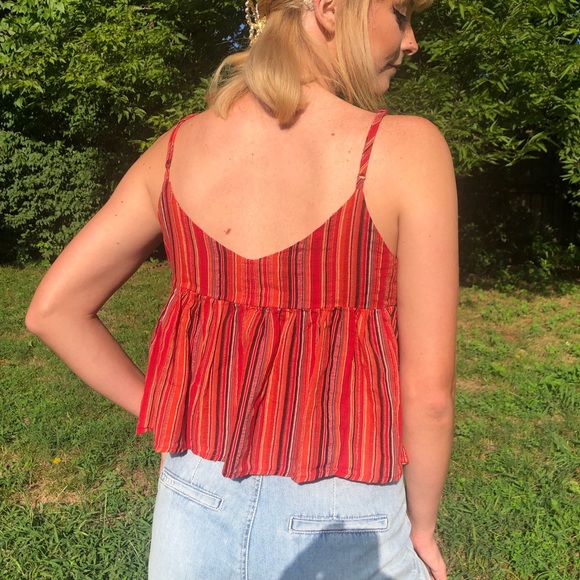 Double V striped cotton tank top. - Picture 3 of 5